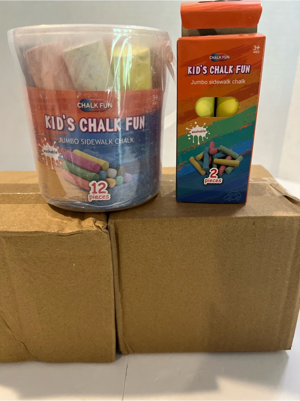 2 - Jumbo Sidewalk Chalk Buckets w/ Additional 2 piece set.